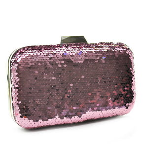 Pochette Paillettes rosa rigida altissima qualità con strass matrimonio eventi