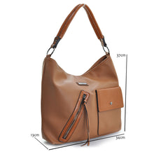 Carica l&#39;immagine nel visualizzatore di Gallery, CHARRO borsa firmata originale donna sacco hobo pelle grande cerniera zip tasche