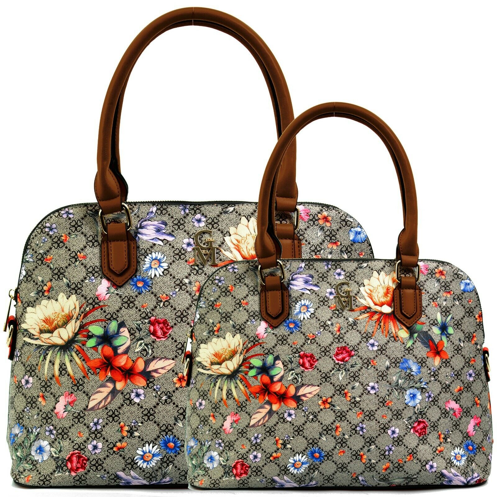 Gyoiamea Borsa + Borsetta 2 pezzi fantasia floreale elegante bauletto made italy