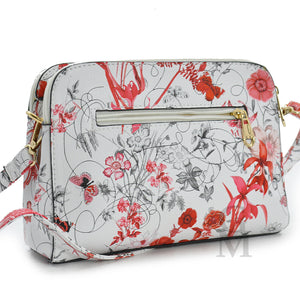 Borsa borsetta floreale fiori rose pelle piccola donna elegante passeggio casual