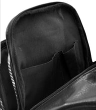 Carica l&#39;immagine nel visualizzatore di Gallery, Zaino nero GM italy ufficio zip nuovo uomo donna moda pelle sportivo passeggio