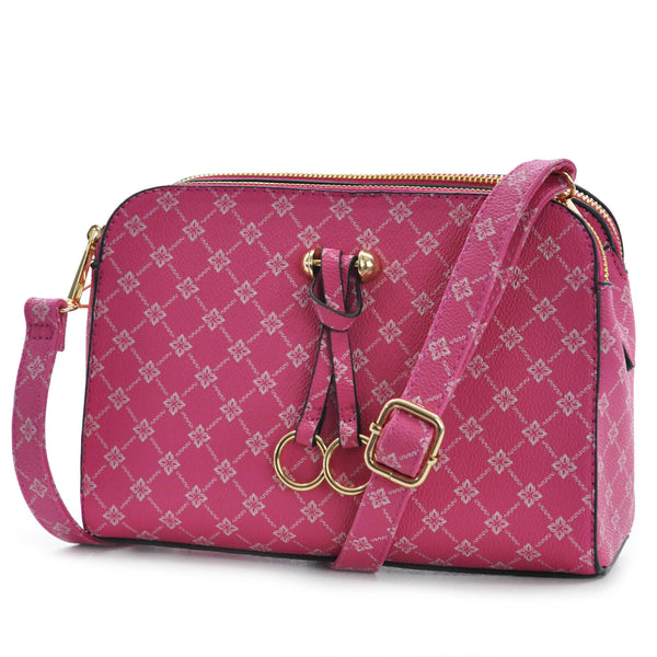 Borsetta donna rosa tracolla pelle fantasia picche scacchi casual borsa piccola