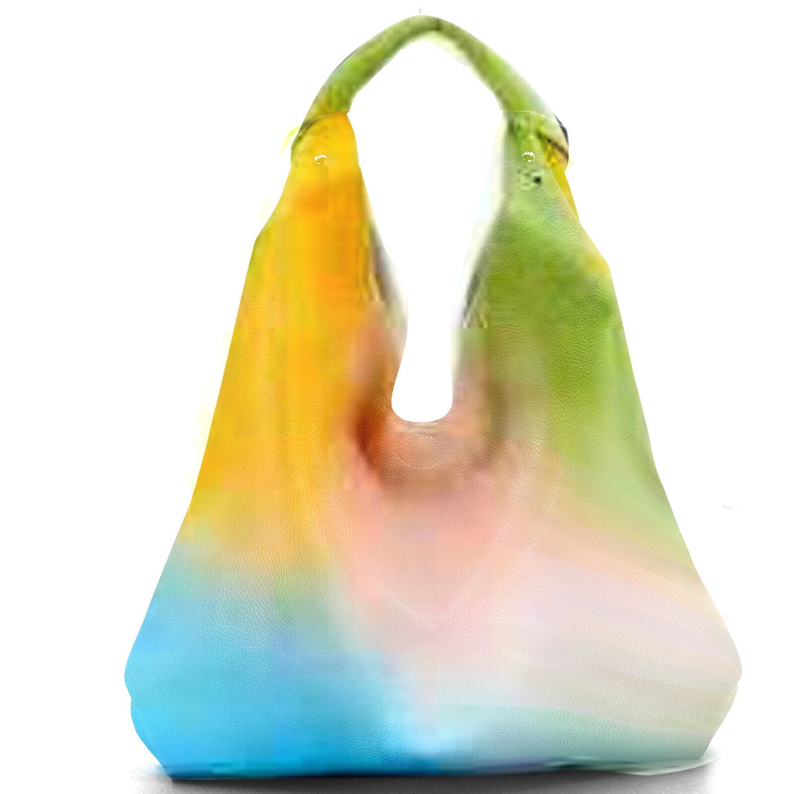 Borsa a sacco pelle morbida MICUSSI arcobaleno hobo grande multi colore colorata