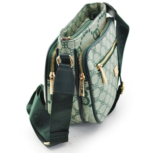 Borsa Firmata B. Cavalli Borsetta verde Donna fantasia marca logo Zip Tracolla