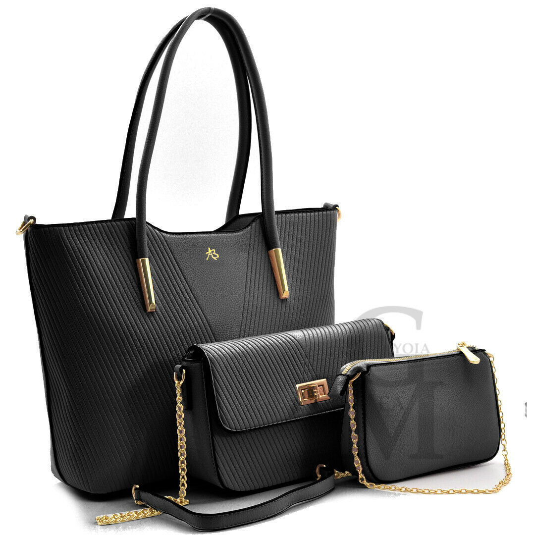 A.Basile set 3in1 borsa + borsetta + pochette trapuntata spina pesce donna lilla