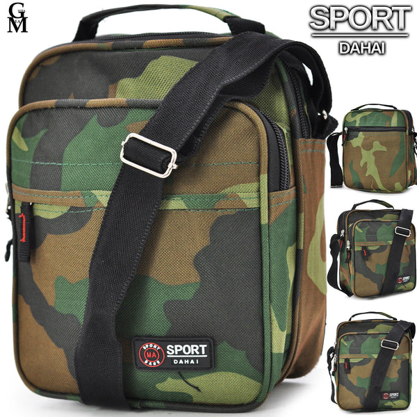 Borsello fantasia militare mimetico 5 zip originale SPORT uomo tracolla tessuto