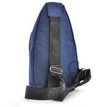 Carica l&#39;immagine nel visualizzatore di Gallery, Marsupio SPORT uomo petto monospalla tasche zip sportivo borsa tracolla blu nero