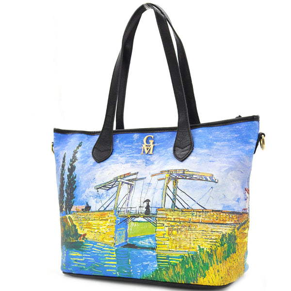 Borsa shopping dipinto stampa opera d'arte Il ponte di Langlois van Gogh nuovo