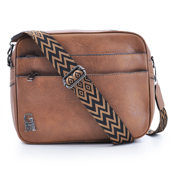 Borsa donna Gyoiamea vintage pelle viola tracolla postina capiente tasche multi