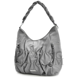 CHARRO Borsa hobo pelle morbida nuvola arricciata zip donna unica tinta spalla