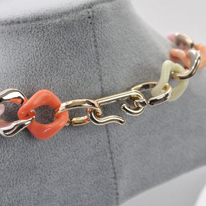Collana donna girocollo anulli colorata multicolore resina donna elegante eventi