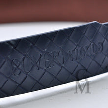 Carica l&#39;immagine nel visualizzatore di Gallery, Cintura uomo originale COVERI firmata idea regalo pelle intrecciata blu nera