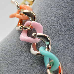 Collana donna girocollo anulli colorata multicolore resina donna elegante eventi