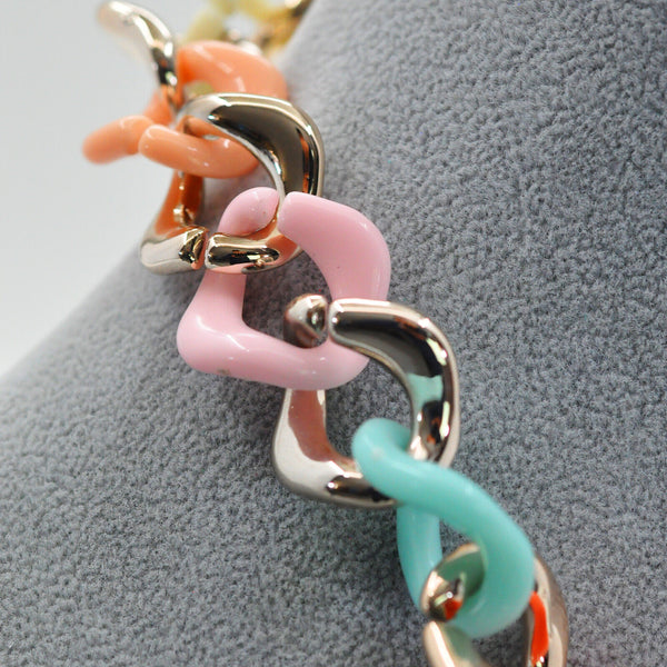 Collana donna girocollo anulli colorata multicolore resina donna elegante eventi