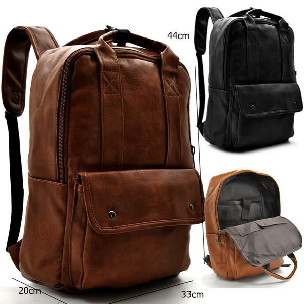 GM Zaino pelle portadocumenti pc viaggio lavoro passeggio grande vintage nuovo