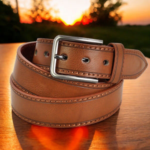 Cintura Cinta Uomo 3,8cm foderata Pelle Casual vintage Accorciabile marrone nera
