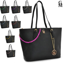 Carica l&#39;immagine nel visualizzatore di Gallery, Borsa donna Gyoiamea LA PREZIOSA capiente shopping rigida strass glitter shopper