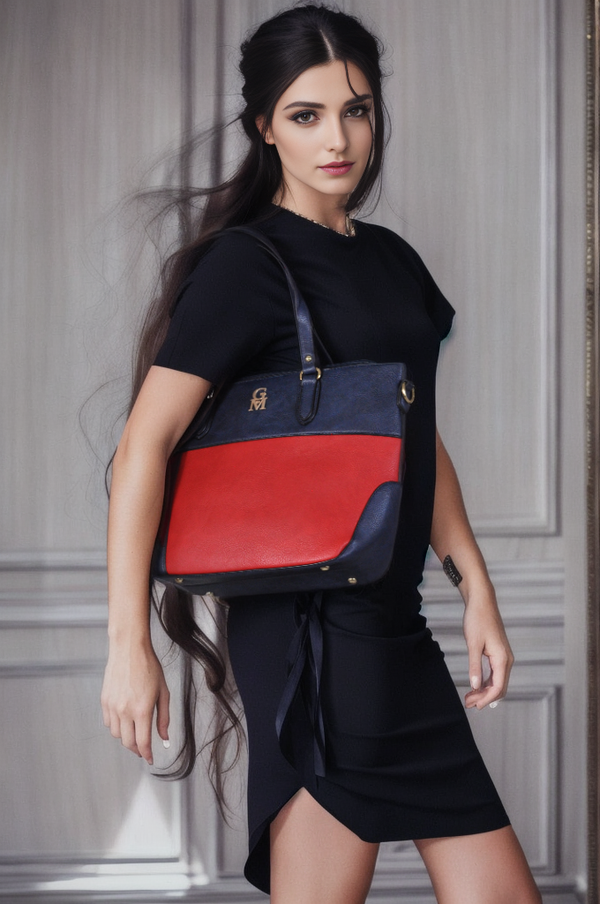 Borsa donna gyoiamea fantasia spalla pelle shopping multicolore tracolla grande