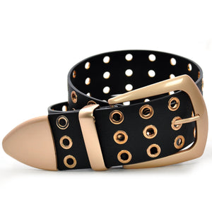 CINTURA NERA donna cinturone borchie oro bronzo bustino stringivita dark belt