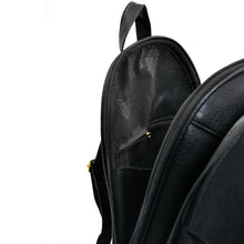 Carica l&#39;immagine nel visualizzatore di Gallery, GM milano Zaino donna zainetto elegante casual pelle nero tasche zip moda casual