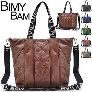 borsa BIMY BAM donna ecopelle shopping pelle grande spalla trapuntata sportiva