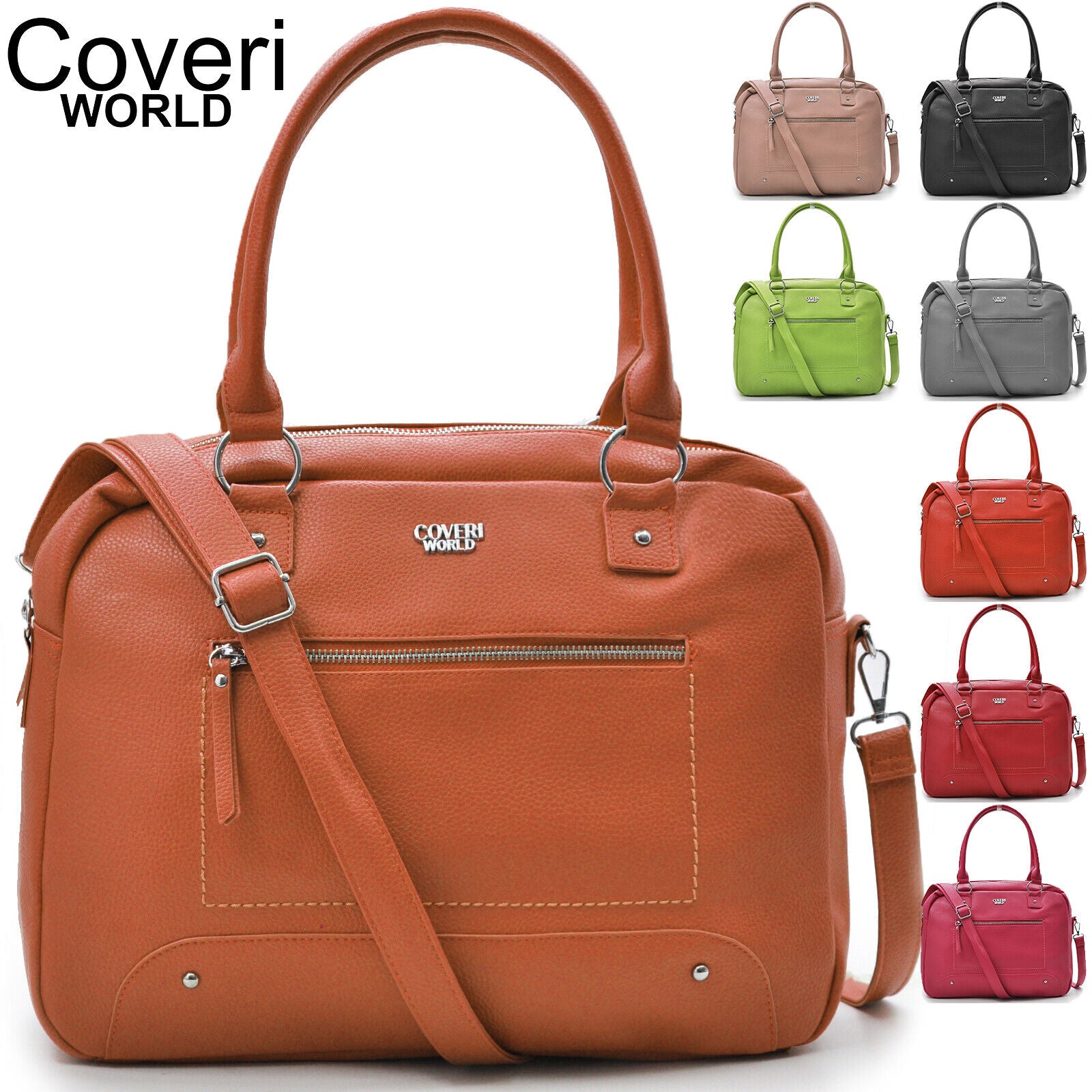 Borsa COVERI donna bauletto valigetta 24h cartella casual unica tinta capiente