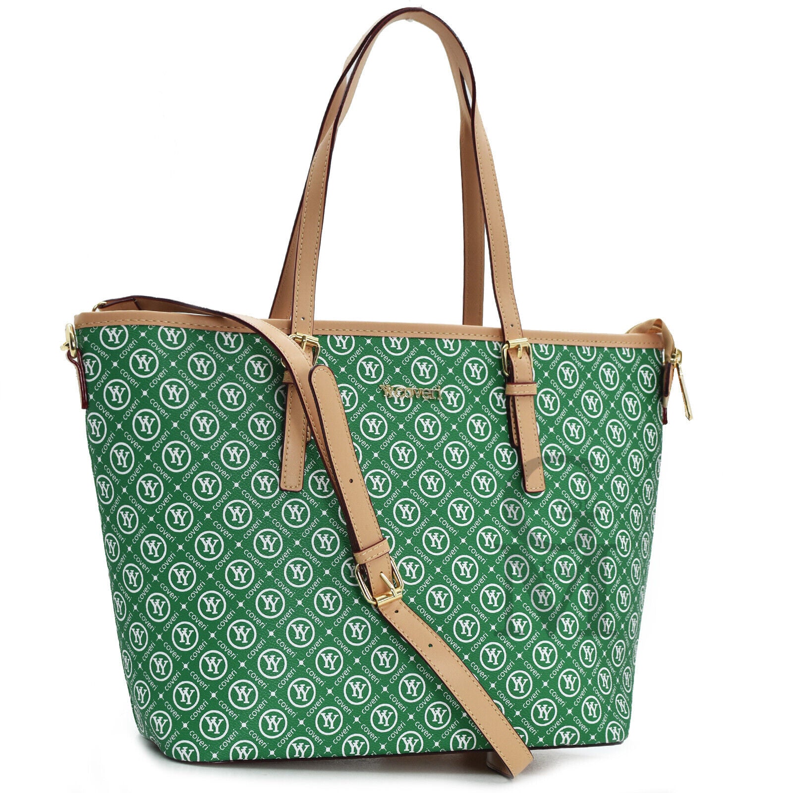 borsa donna verde spalla originale YyCoveri fantasia scritte logo tracolla shop