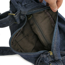 Carica l&#39;immagine nel visualizzatore di Gallery, Tracolla borsa jeans vintage jeansata nuovo artigianale fatta messenger donna