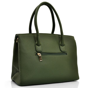 Borsa lucchetto ciondolo bauletto kelly birkin verde elegante tracolla moda nera