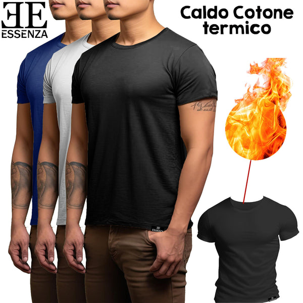 5 Pack T-shirt Uomo ESSENZA Maglietta Intima caldo Cotone Maglia Mezza Manica