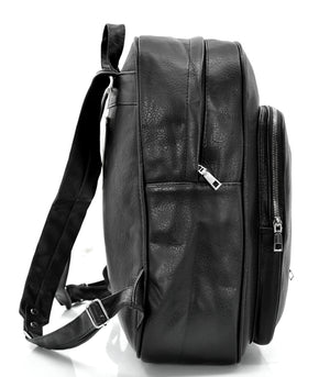 GM firmato zaino nuovo uomo donna multi tasche zip cuoio nero casual passeggio