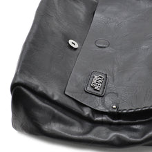 Carica l&#39;immagine nel visualizzatore di Gallery, COVERI borsa uomo donna vintage pelle venata nera tracolla postina capiente moda