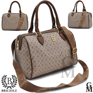 Borsa donna  bauletto tasche nuova B. Firenze moda fantasia tracolla beige kakhi