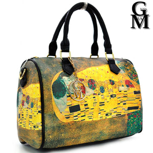 Borsa dipinto stampa opera d'arte il bacio klimt bauletto colorato idea regalo