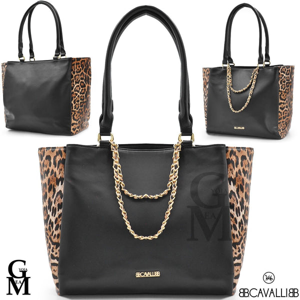 Borsa firmata B. Cavalli italia donna originale FANTASIA leopardata maculata