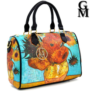 Borsa dipinto stampa opera d'arte Girasoli bauletto Vincent Van Gogh idea regalo