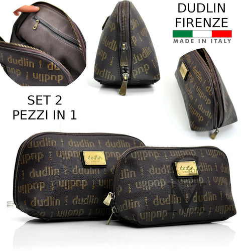 DUDLIN firenze trousse SET 2pzz beauty case borsa portatrucchi multiuso viaggio