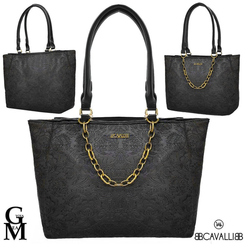 Borsa firmata B. Cavalli italia donna originale elegante stile ricamata floreale