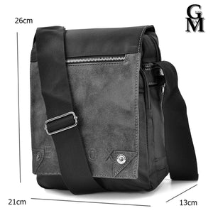 Borsello ELIOX nero grigio uomo borsa grande capiente zip tracolla pelle nylon