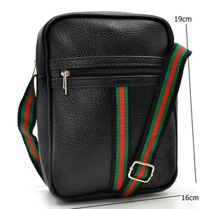 Borsello strisce verdi nero uomo borsa grande piccolo borsellino tracolla zip