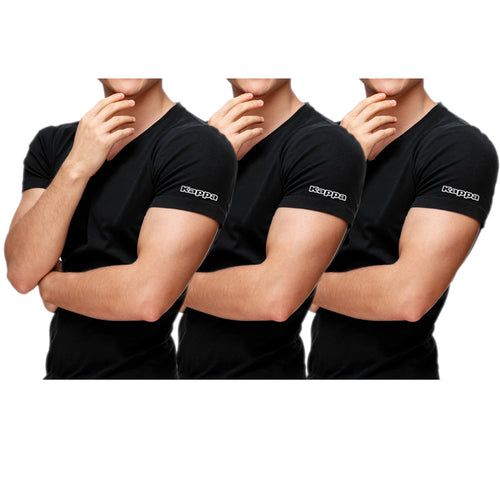 3 Pack T-shirt Uomo KAPPA Maglietta Intima Slim Fit Cotone Maglia Mezza Manica