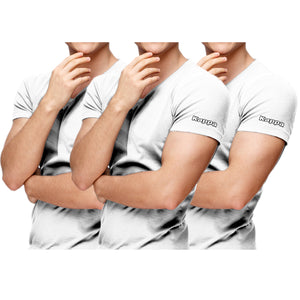 3 Pack T-shirt Uomo KAPPA Maglietta Intima Slim Fit Cotone Maglia Mezza Manica