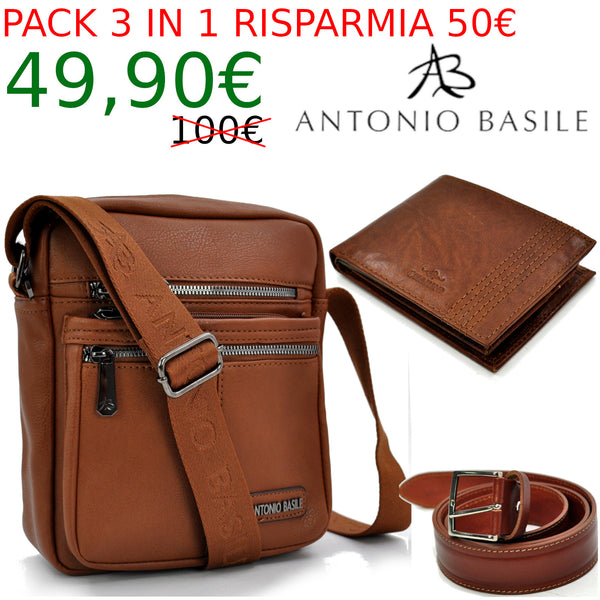 BUNDLE 3PACK : BORSELLO A. BASILE  +CINTURA GYOIAMEA + PORTAFOGLIO CHARRO