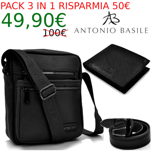 BUNDLE 3PACK : BORSELLO A. BASILE  +CINTURA GYOIAMEA + PORTAFOGLIO CHARRO